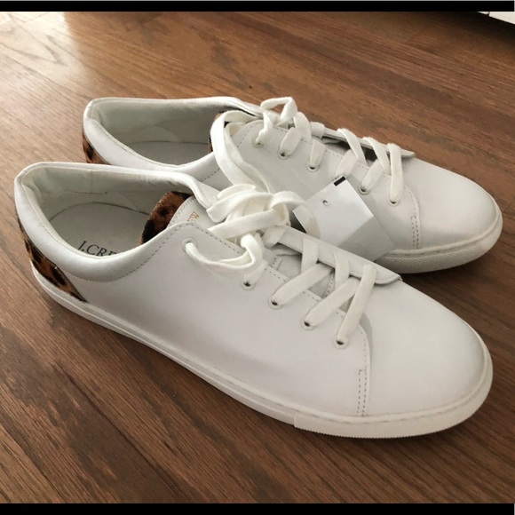 J crew white and leopard print sneaker - Picture 1 of 4